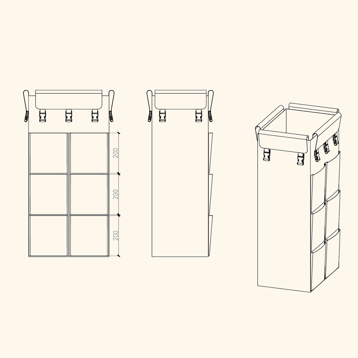Gray Housekeeping Trolley Cart With Waste Bin