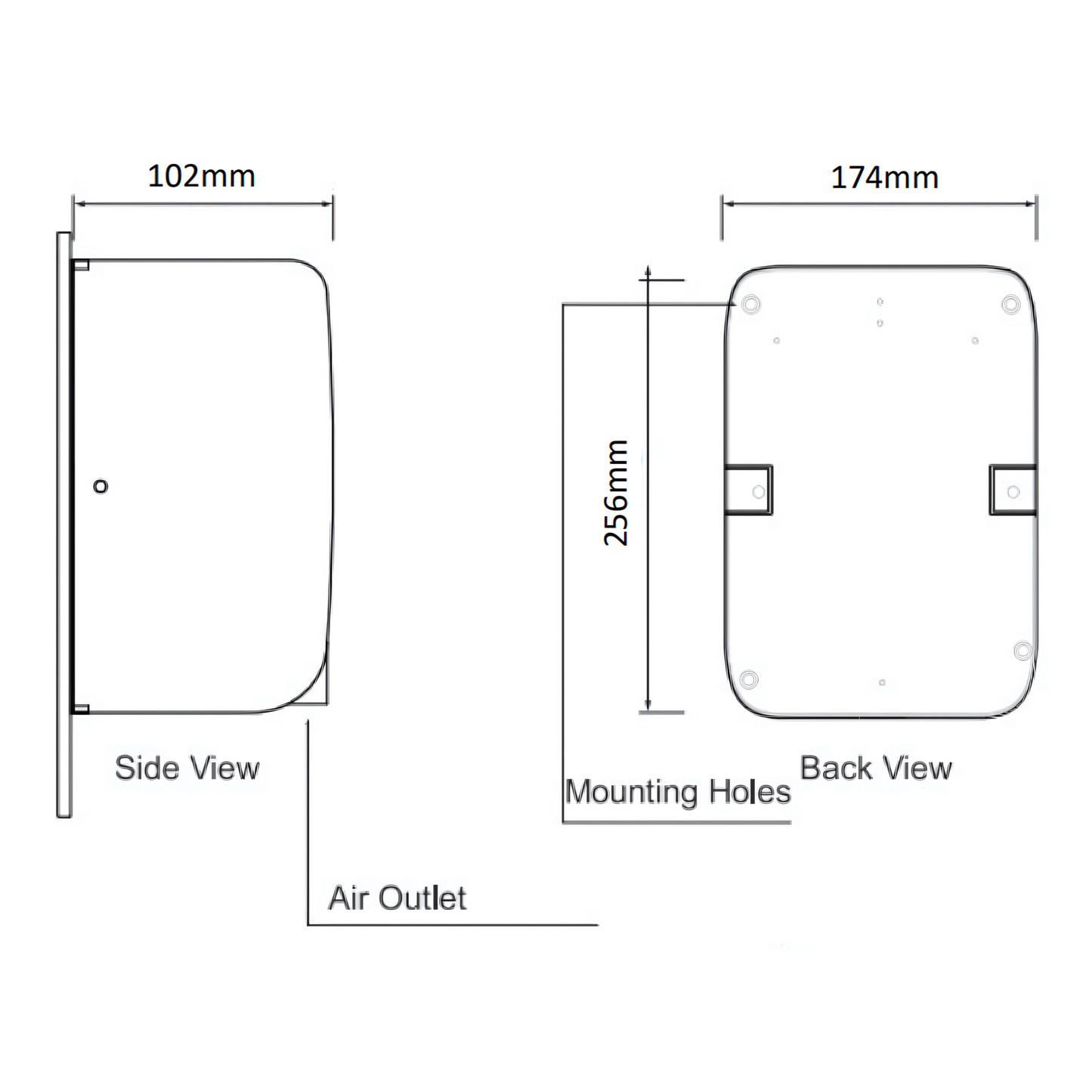 COMPACT Stainless Steel Hand Dryer 700W & 1000W