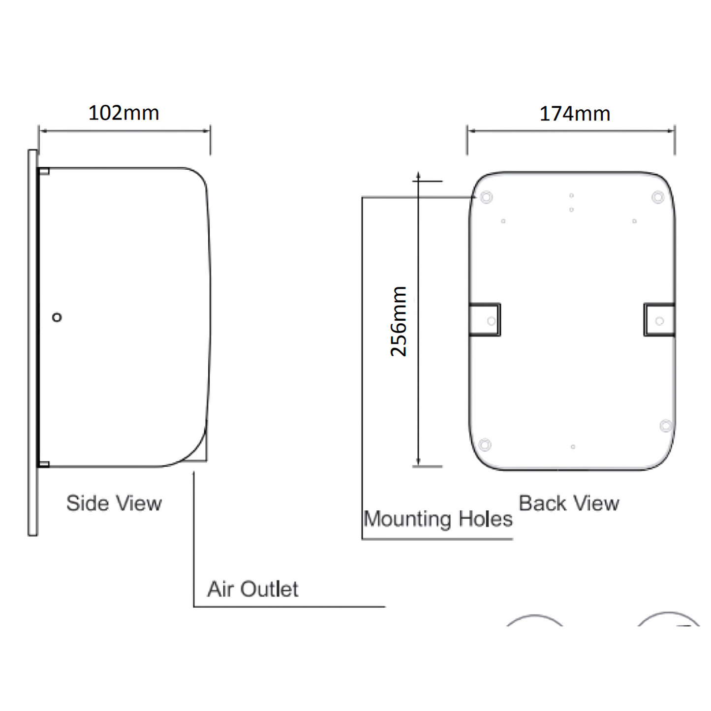 COMPACT Hand Dryer 700W & 1000W- ABS White