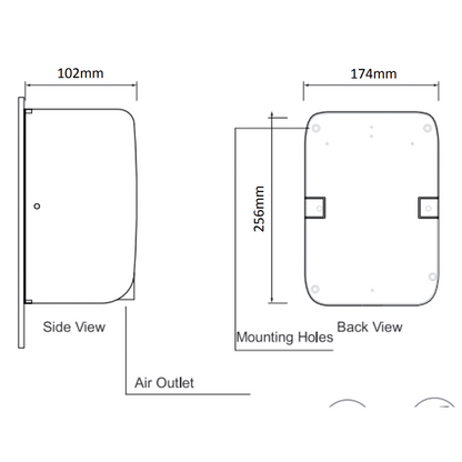 COMPACT Hand Dryer 700W & 1000W- ABS White