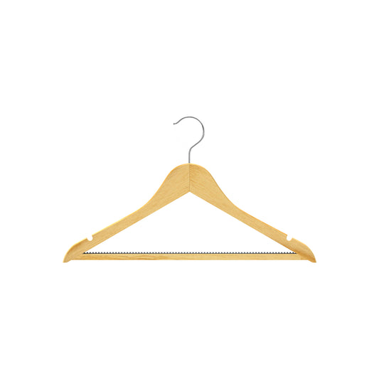 Lotus Wood Clothes White Hanger – Set of 50