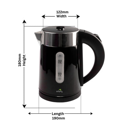 0.6L Stainless Steel Electric Kettle Black