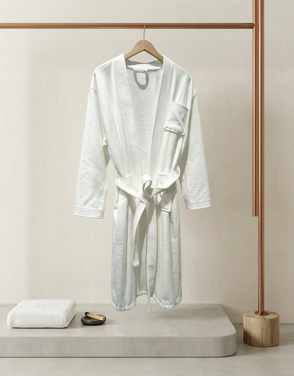 Dolphy Cotton Velour Bathrobe in white