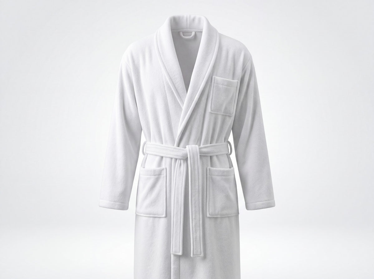 Dolphy Kingdom Terry Kimono Bathrobe in white