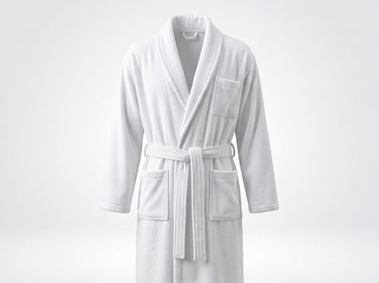 Dolphy Kingdom Terry Kimono Bathrobe in white