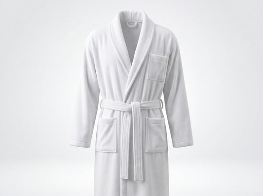 Dolphy Kingdom Terry Kimono Bathrobe in white