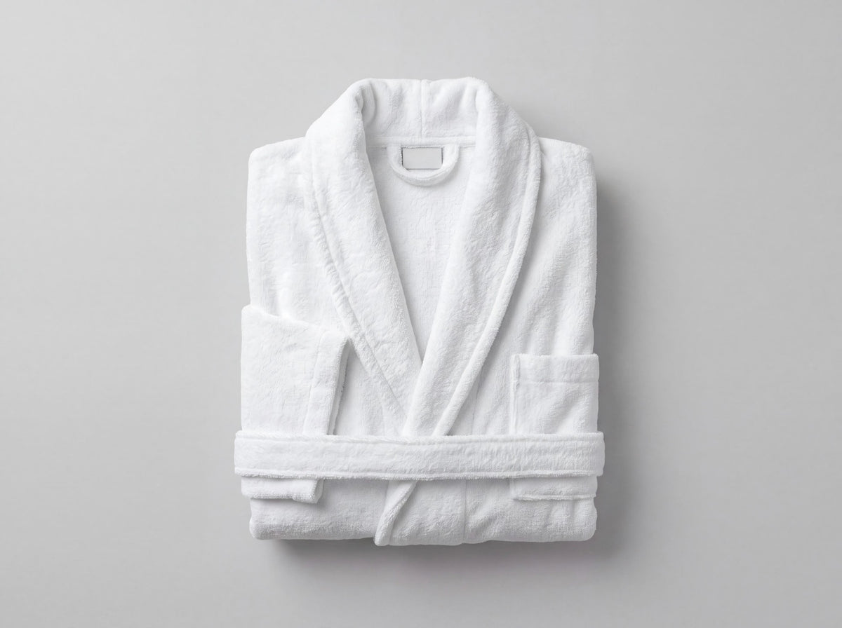 Dolphy Kingdom Terry Kimono Bathrobe in white