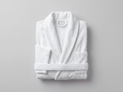 Dolphy Kingdom Terry Kimono Bathrobe in white