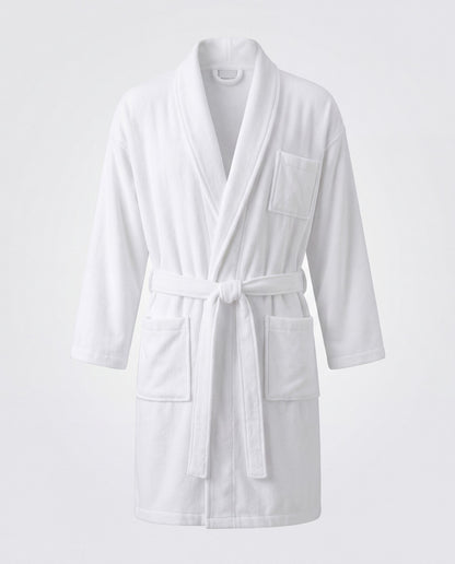 Dolphy Plush 100% Microfibre Bathrobe in white