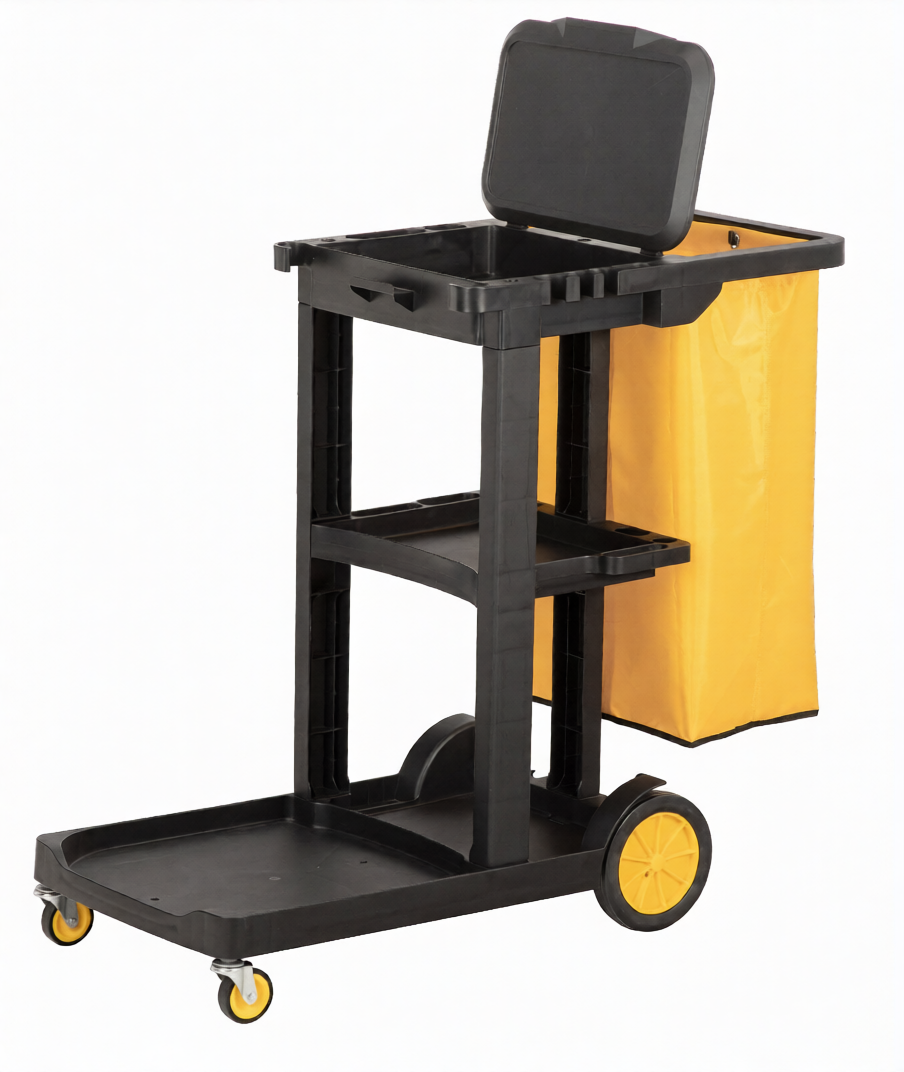 Dolphy Commercial Janitorial Cleaning Cart - Black
