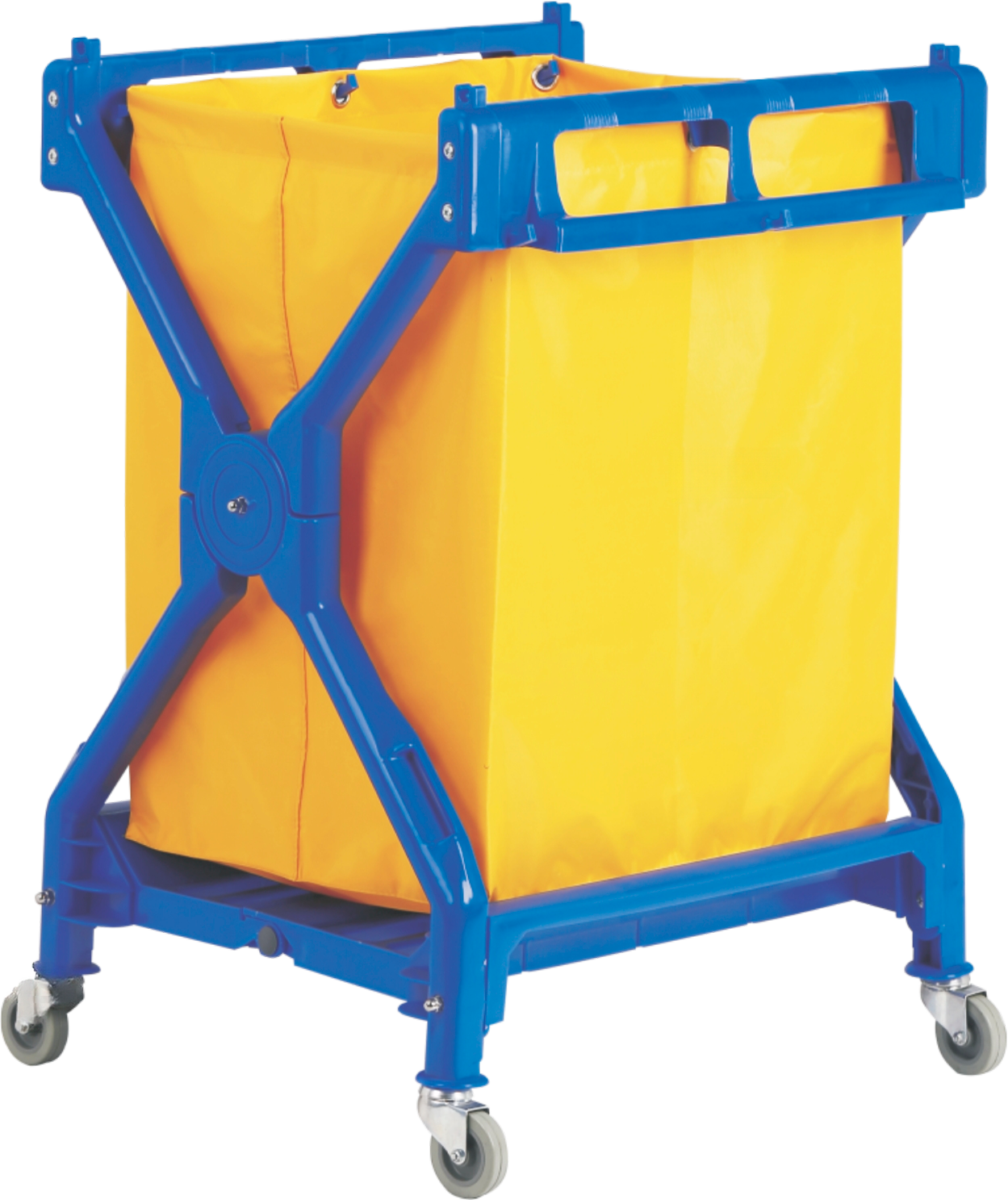Dolphy Commercial Folding Laundry Linen Trolley - Blue