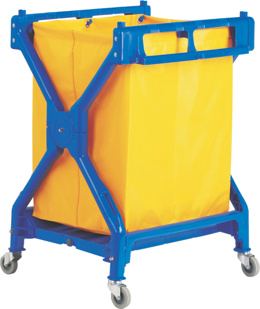 Dolphy Commercial Folding Laundry Linen Trolley - Blue