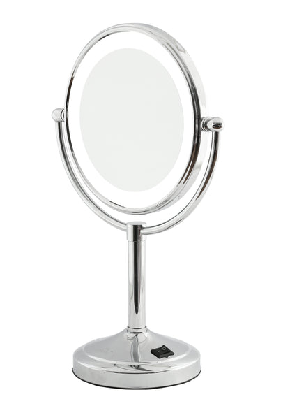 5X & 1X LED Tabletop Magnifying Mirror - Chrome