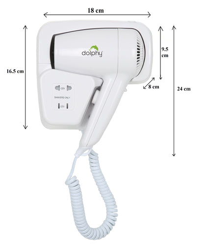 CLASSIC Wall Mount Hair Dryer 1220W-1400W - White