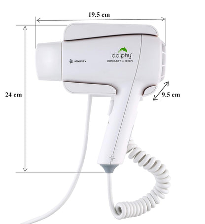 Plaza Wall Mount Hair Dryer 1800W - White