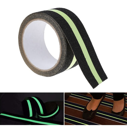 Anti Skid Tape - Black With Glow in Dark Stripe