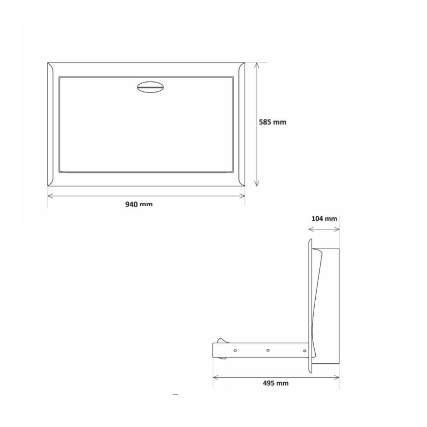 Recessed Stainless Steel Baby Change Station