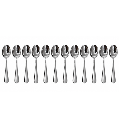Dolphy Augusta Stainless Steel Dessert Spoon 185mm – 18/0 Grade (Pack of 12)