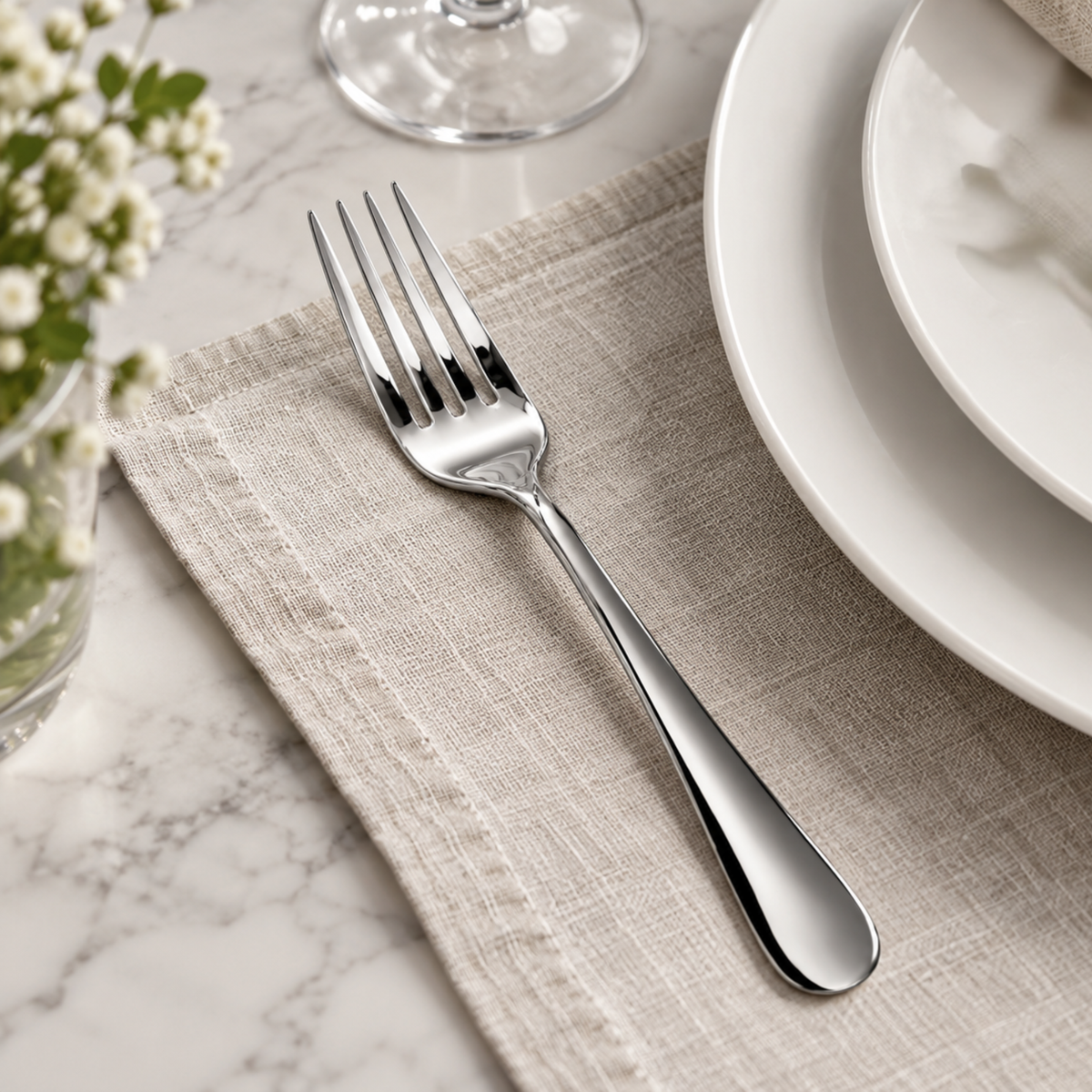 Dolphy Augusta Stainless Steel Table Fork 206mm – 18/0 Grade (Pack of 12)