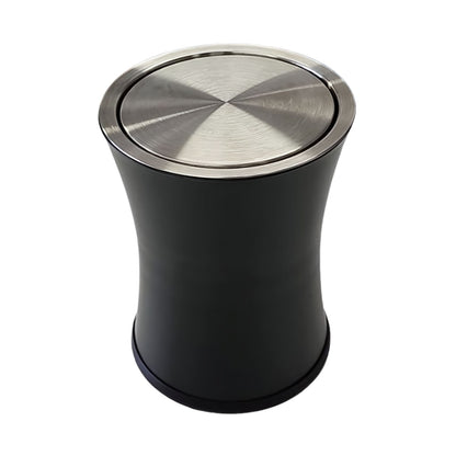 Dolphy Stainless Steel Swing Top Dustbin 8L -Black