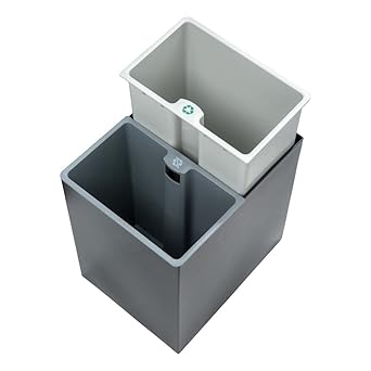 Recycle Compartment Bin 7L + 7L - Black