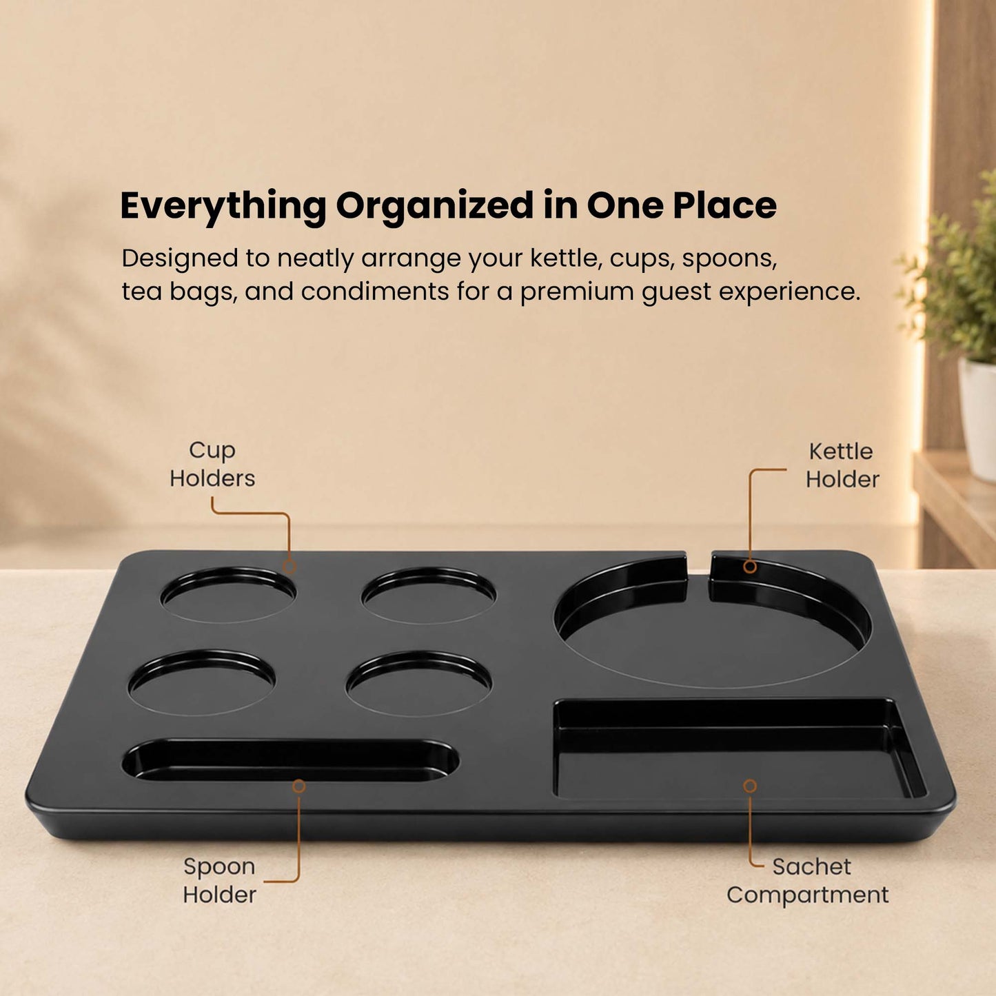 Melamine Kettle Tray - Black