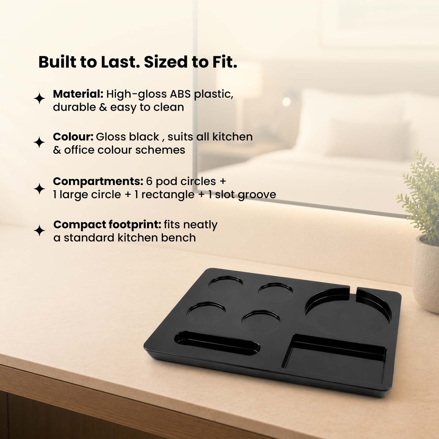 Melamine Kettle Tray - Black