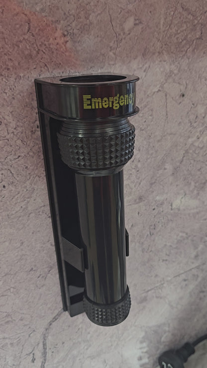 Wall Mounted Hotel Emergency Torch - Black