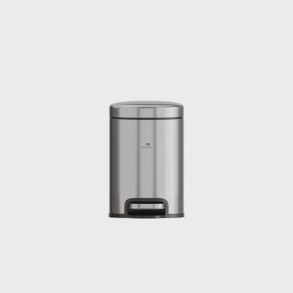 Round Soft Closing Stainless Steel PEDAL Bin - 6L