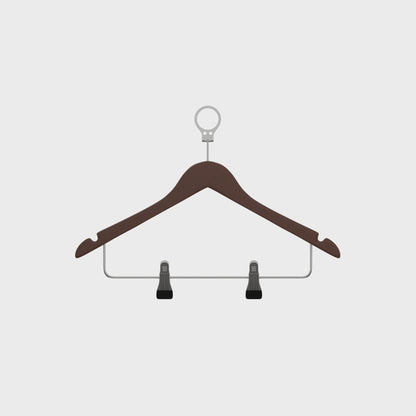 Anti-theft Wooden Cloth Hanger - Brown