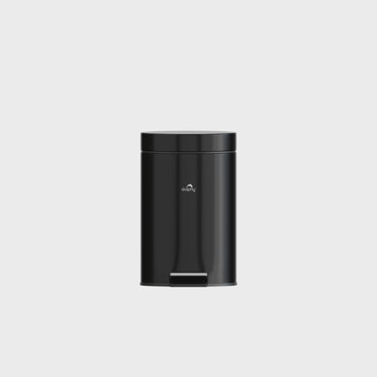 5L Round Stainless Steel Pedal Bin - Black