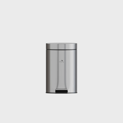 5L Round Stainless Steel Pedal Bin - White