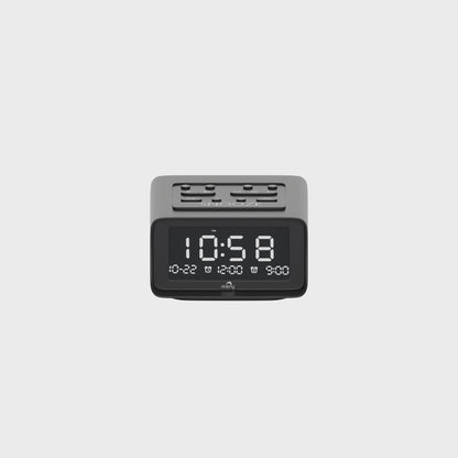 Alarm Clock with Thermometer - Black