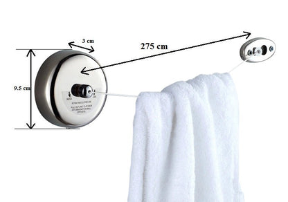 Retractable Stainless Steel Clothesline - Round