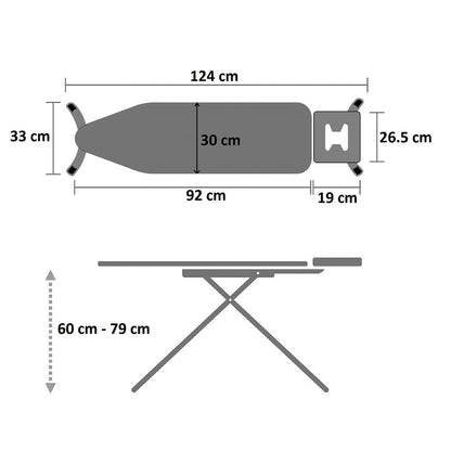 Folding Ironing Board - Light Grey