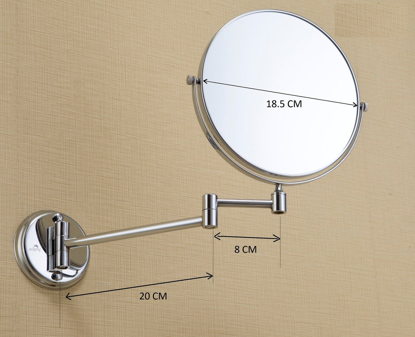 5X & 1X Wall Mount Magnifying Mirror - Chrome