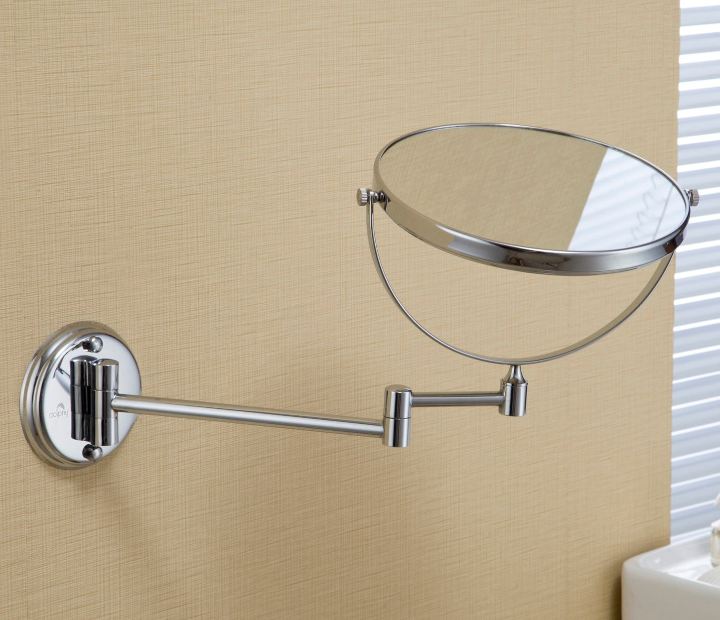 5X & 1X Wall Mount Magnifying Mirror - Chrome