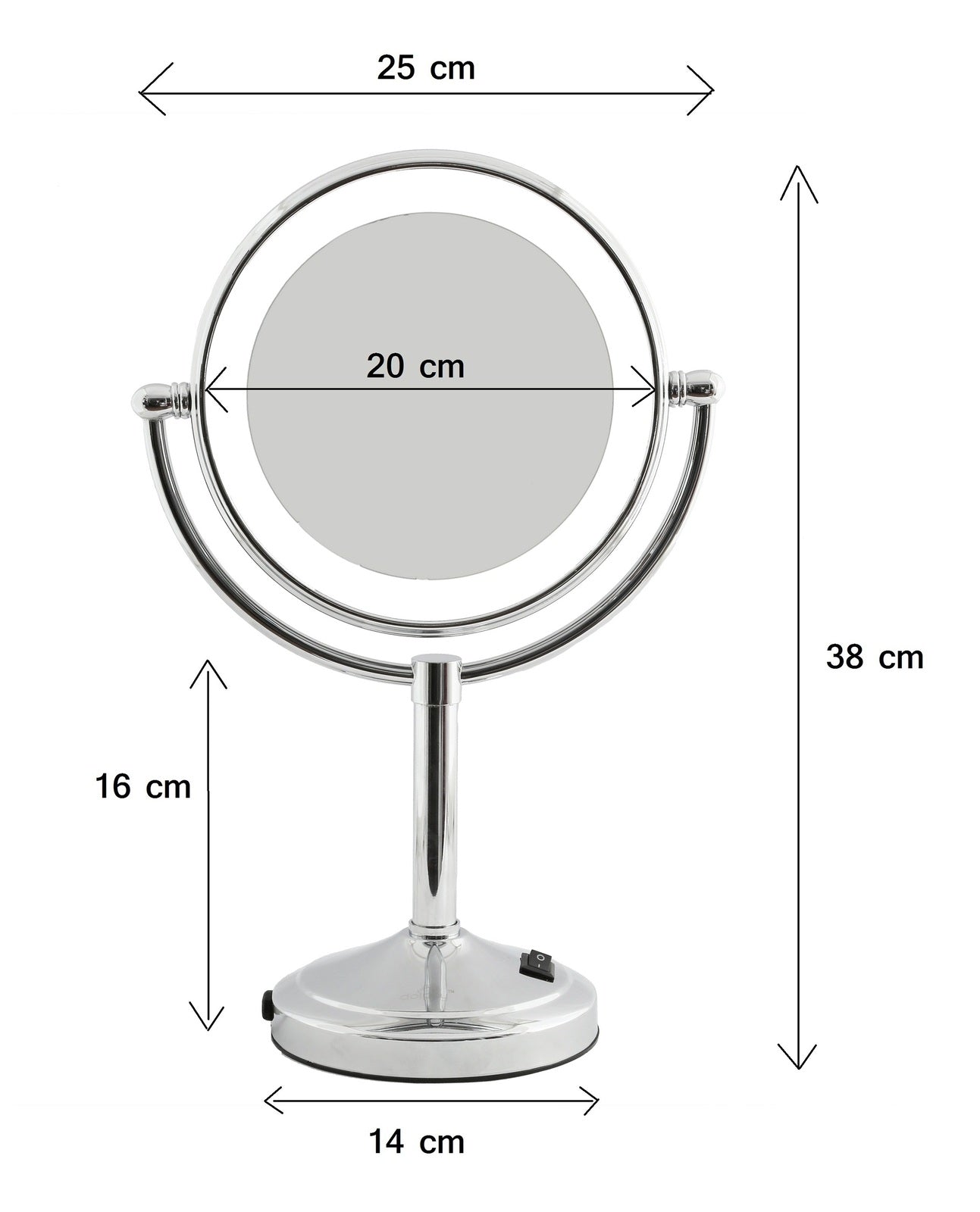 5X LED Magnifying Mirror Tabletop - Silver