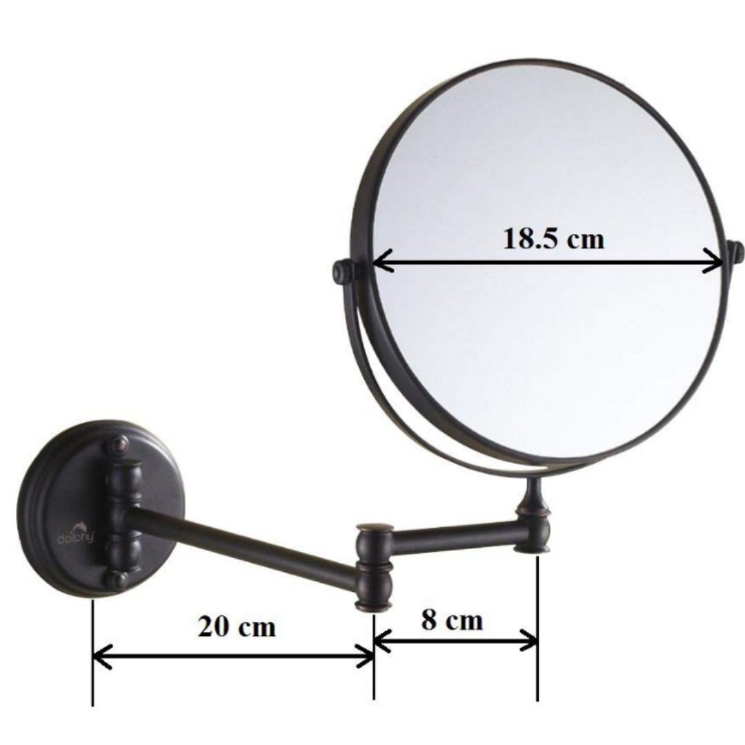 5X Magnifying Mirror Wall Mount - Black