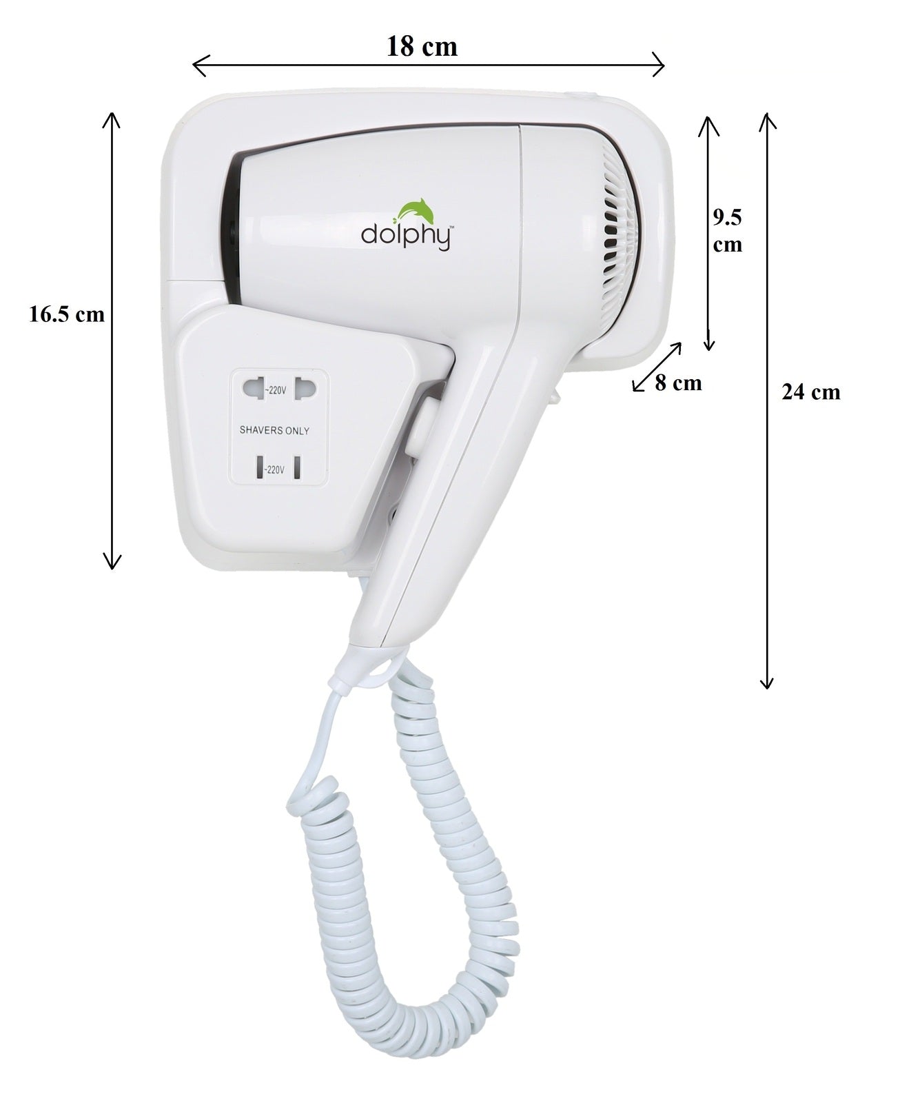 Wall Mount Hair Dryer 1200W - White