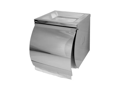 SS Single Toilet Roll Holder with Shelf