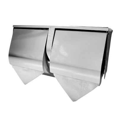 SS Double Toilet Roll Holder with Shelf