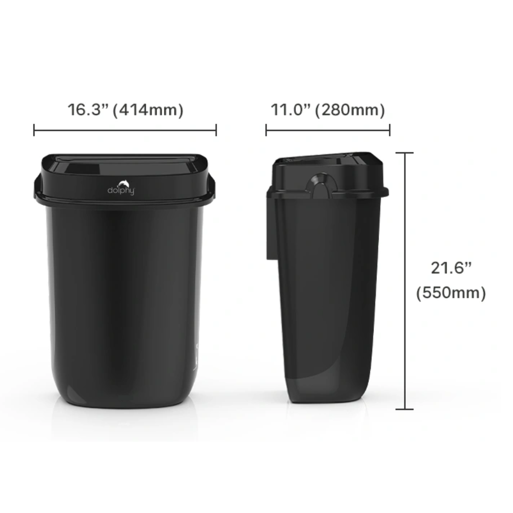 PLAZA Rubbish Bins Black - 32L