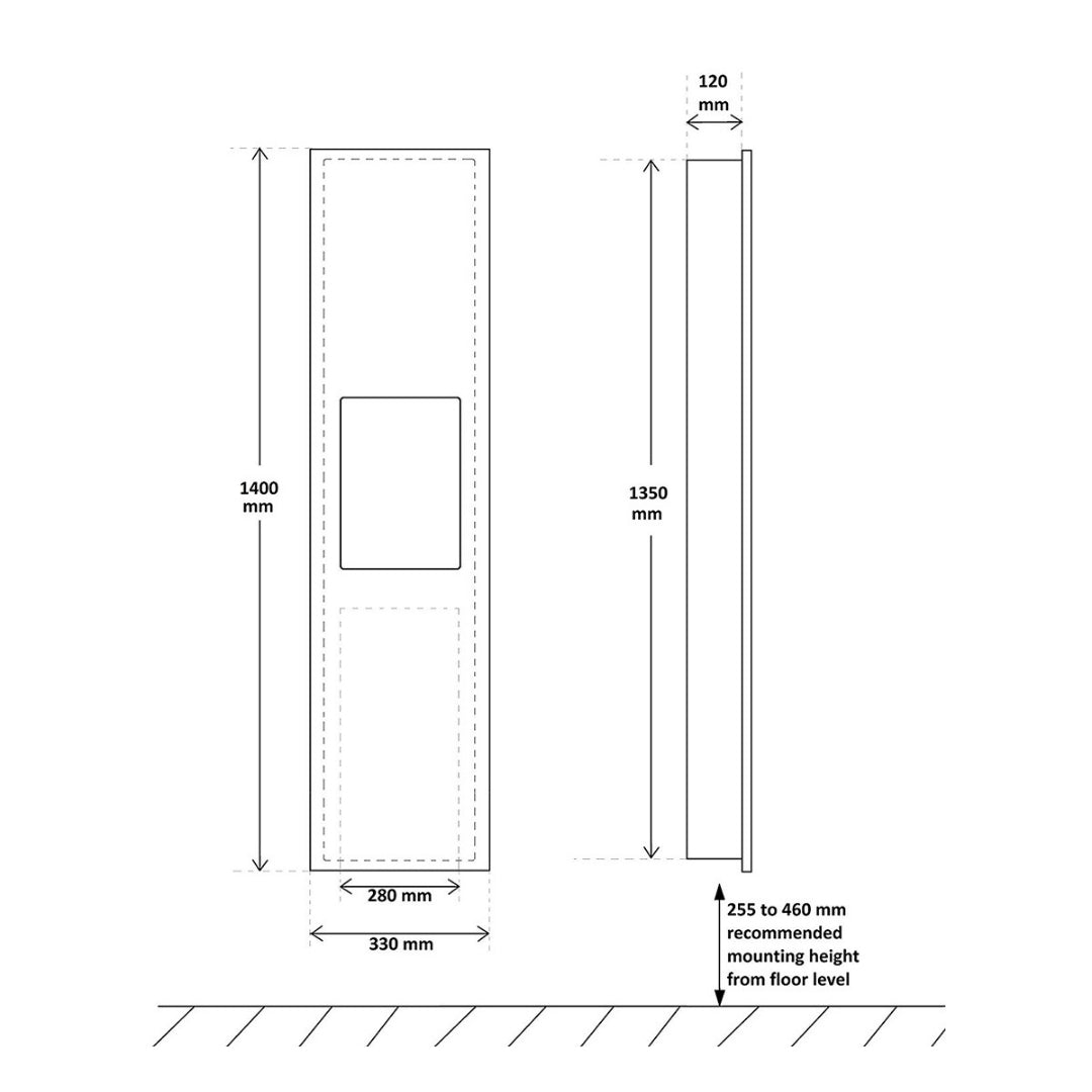 2-in-1 Washroom Recessed Panel